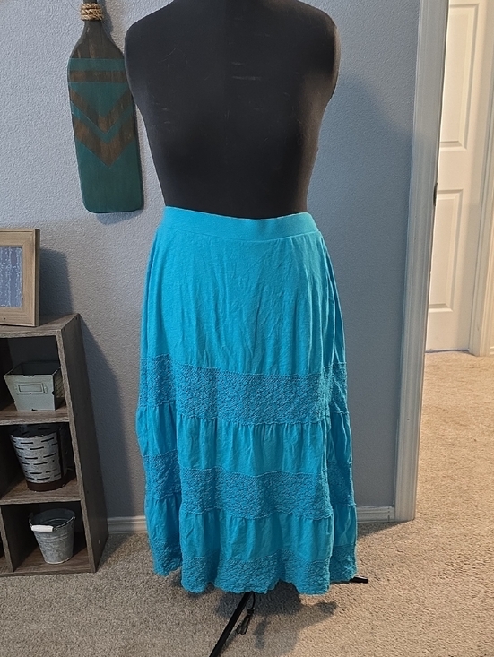 Lane Bryant Dresses & Skirts - Lane Bryant Turquoise Tiered Midi Skirt 22/24